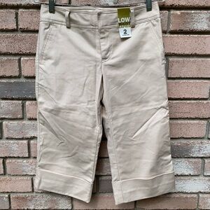 OLD NAVY cream stretch low rise capris neutral minimalist summer spring